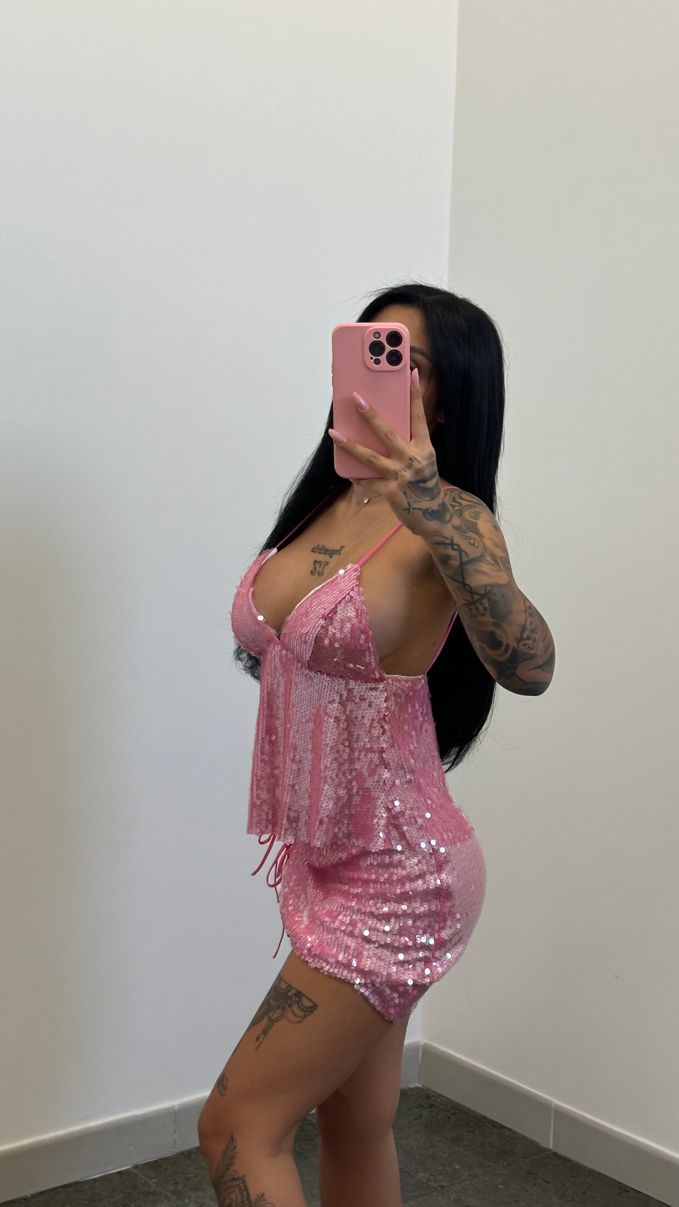 Coordinato Paillettes Pink