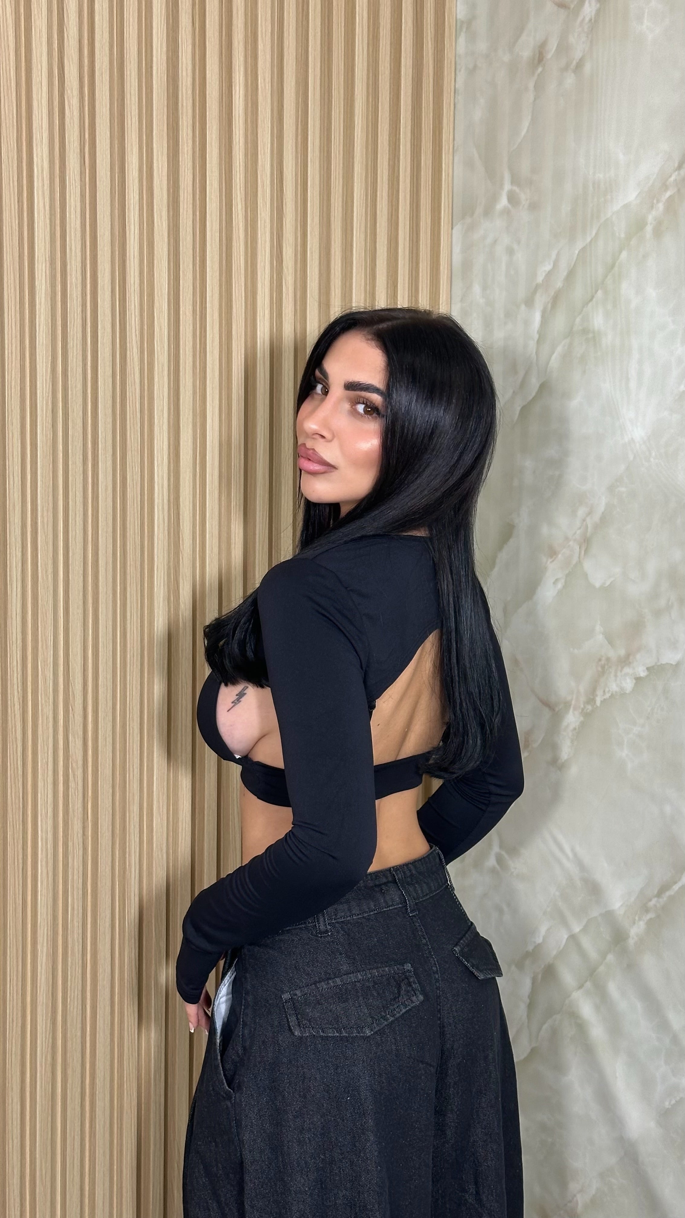Top + Coprispalle Black