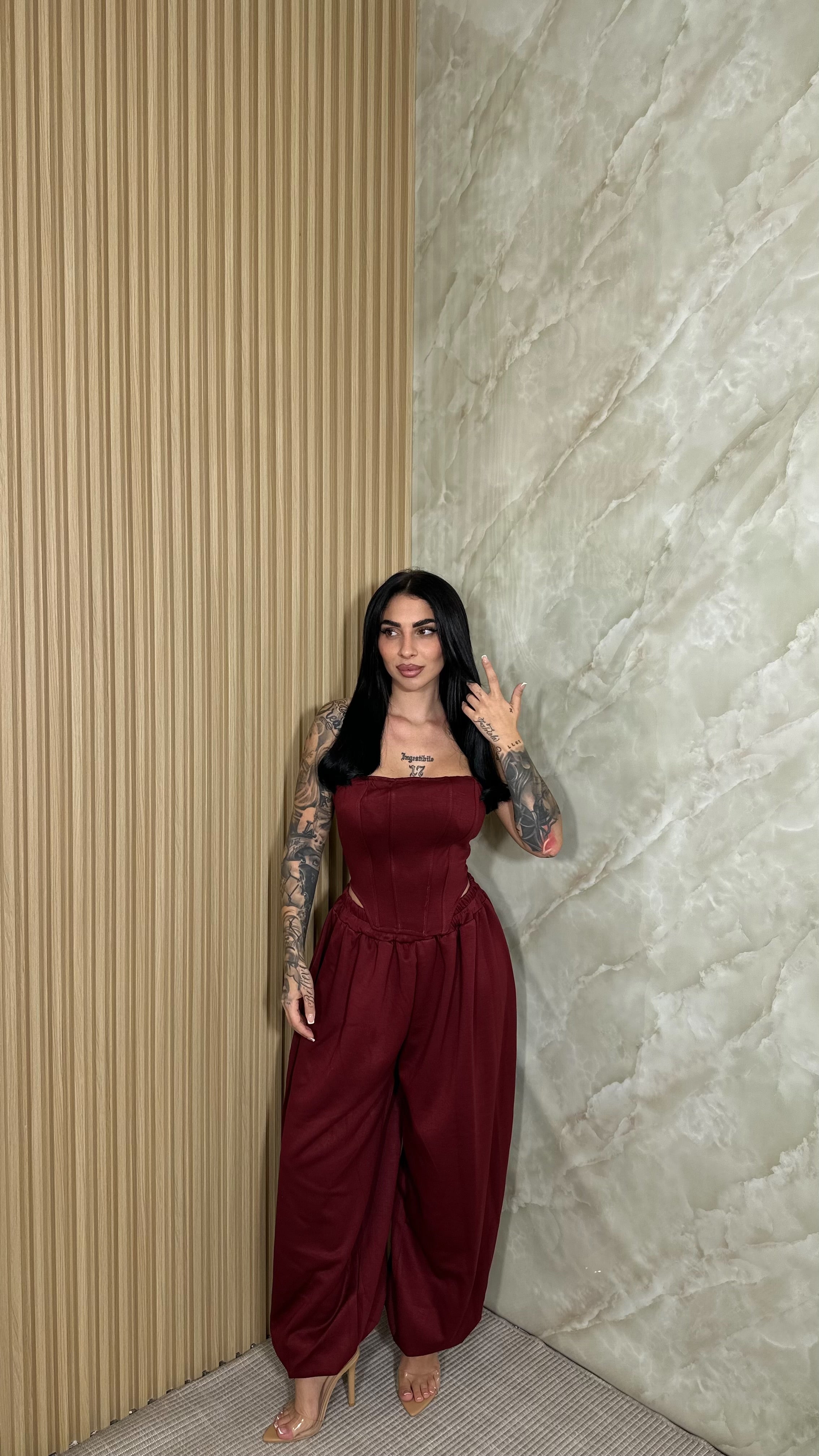 Coordinato Bustino Bordeaux