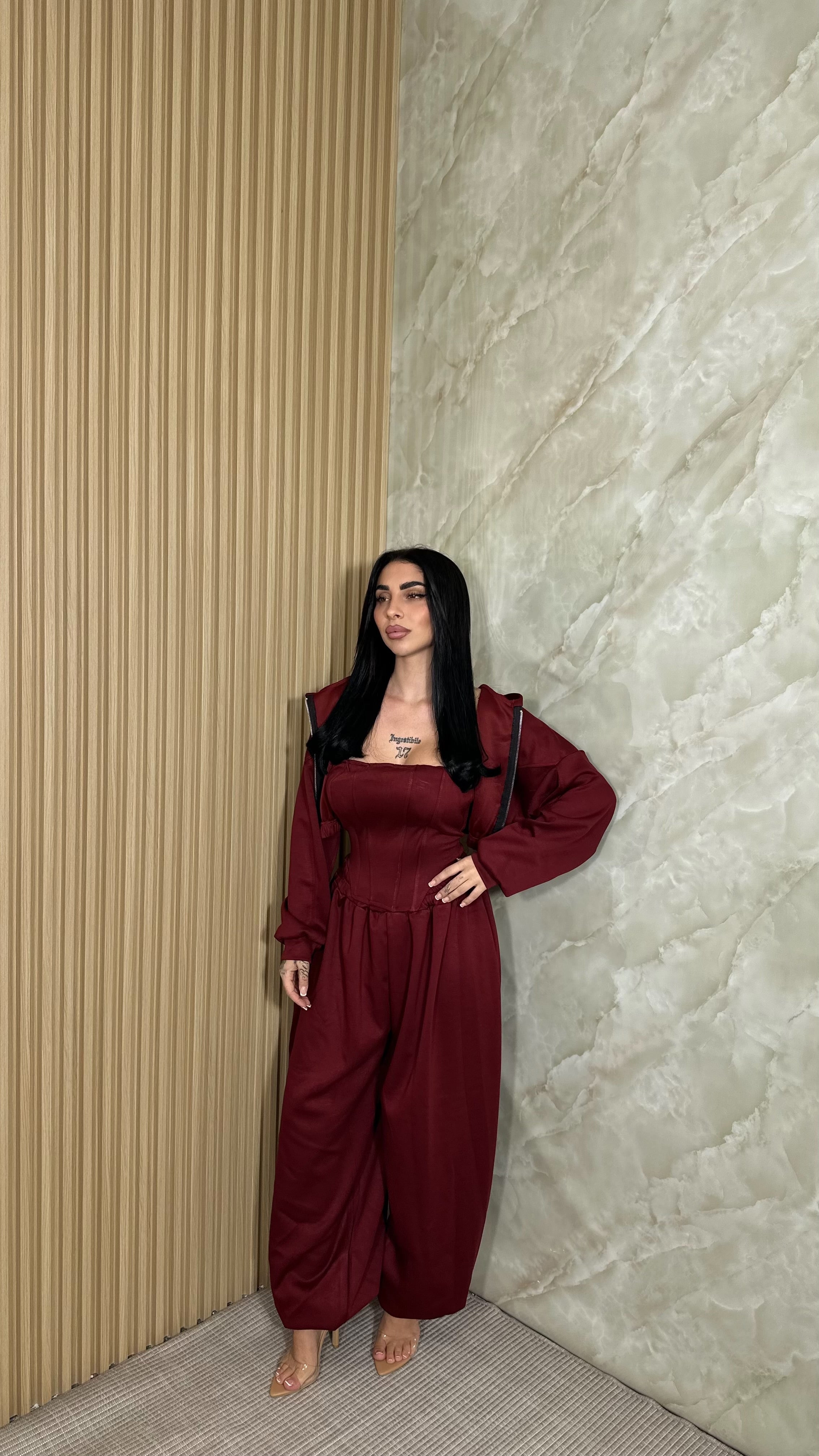 Coordinato Bustino Bordeaux