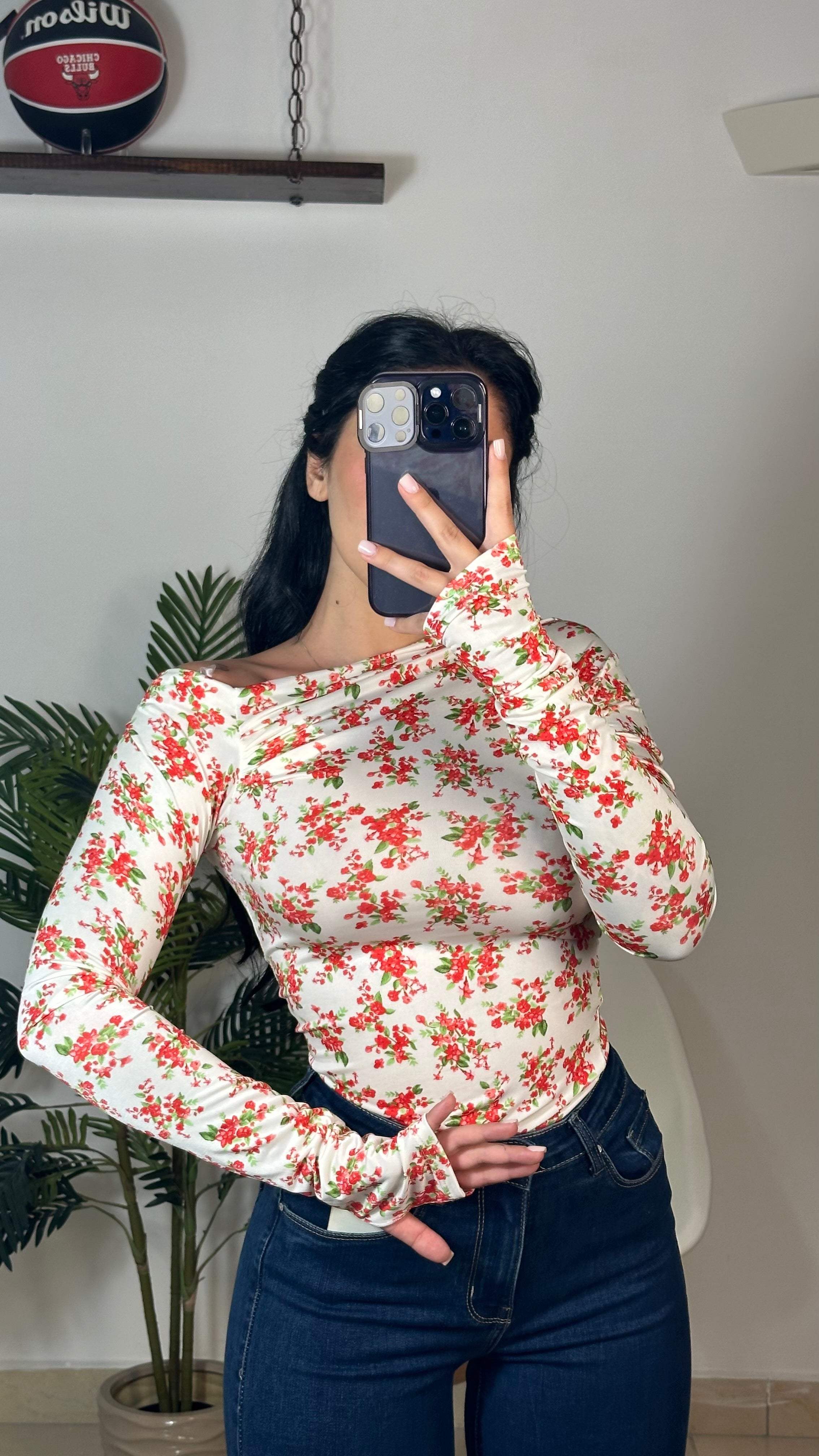 Maglia Diagonal Flowers